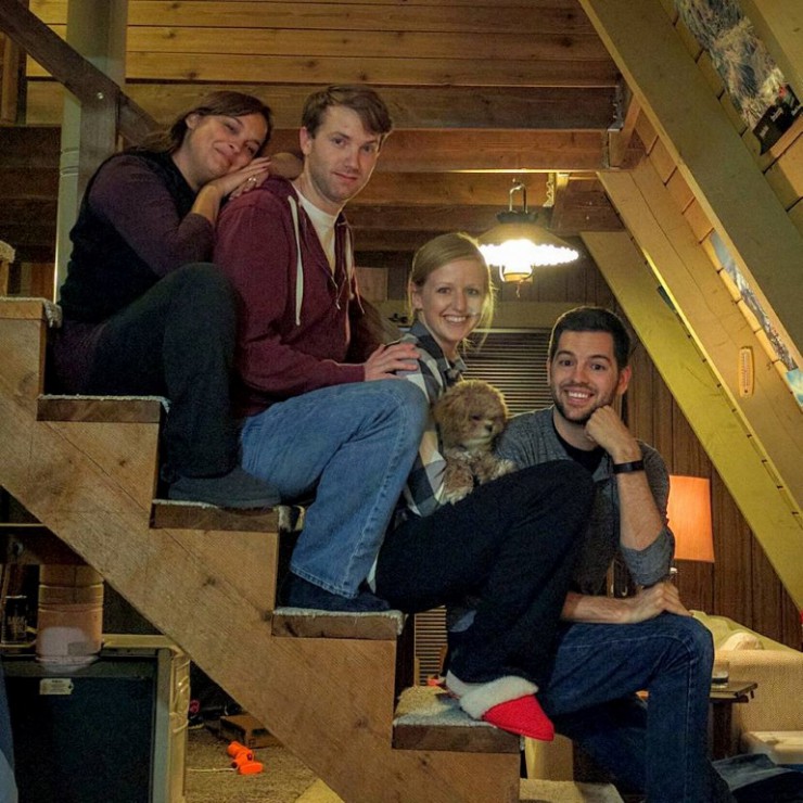 Our super awkward "family" glamping photo. This is why we're such good friends.